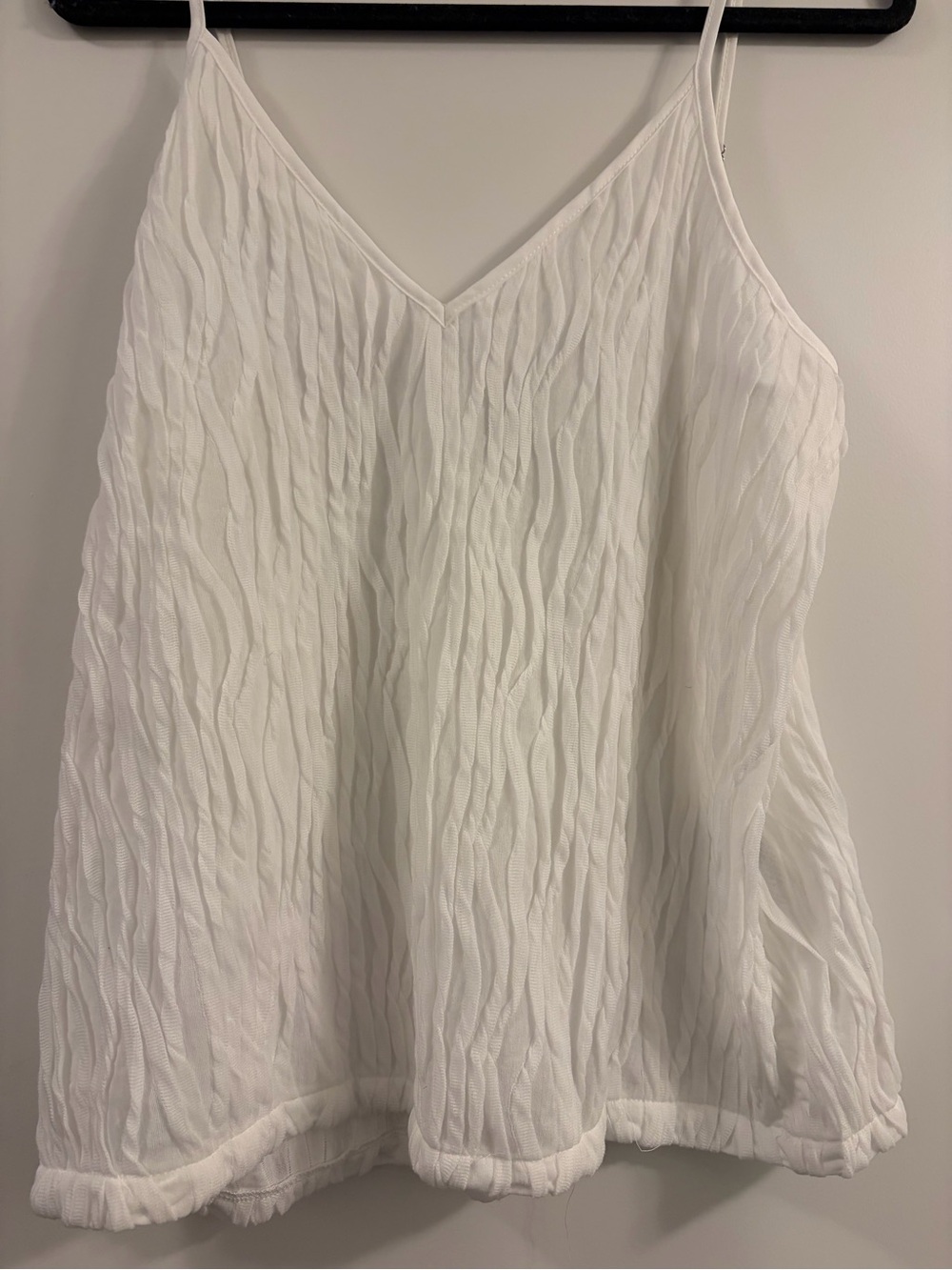 SHEIN White Textured V-Neck Camisole